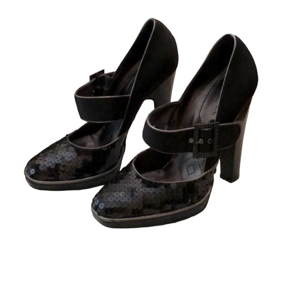 Alberta Ferretti Sequin Mary Jane Heels Size 8